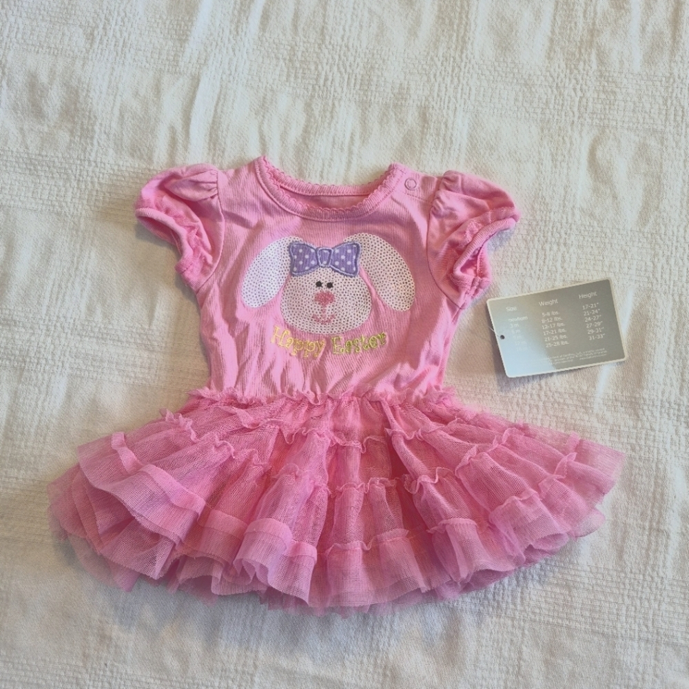 Koala Kids Newborn pink 1st Easter tulle bottom dress NWT